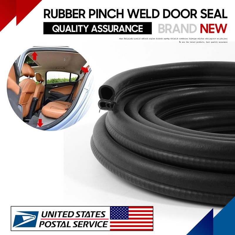 19.6ft Rubber Seal Strip Door Edge Pinchweld Trim Steel Insert Waterproof Noise