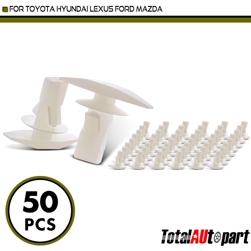 50Pcs Weatherstrip Retainer Clips for Hyundai Lexus Toyota 5 mm Nylon Push-Type