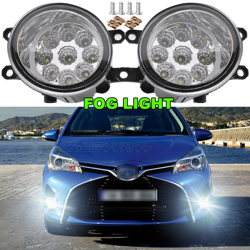 for 2007 -2014 Toyota Yaris Driving Fog Lights Bumper Clear Lens Assembly Lamps