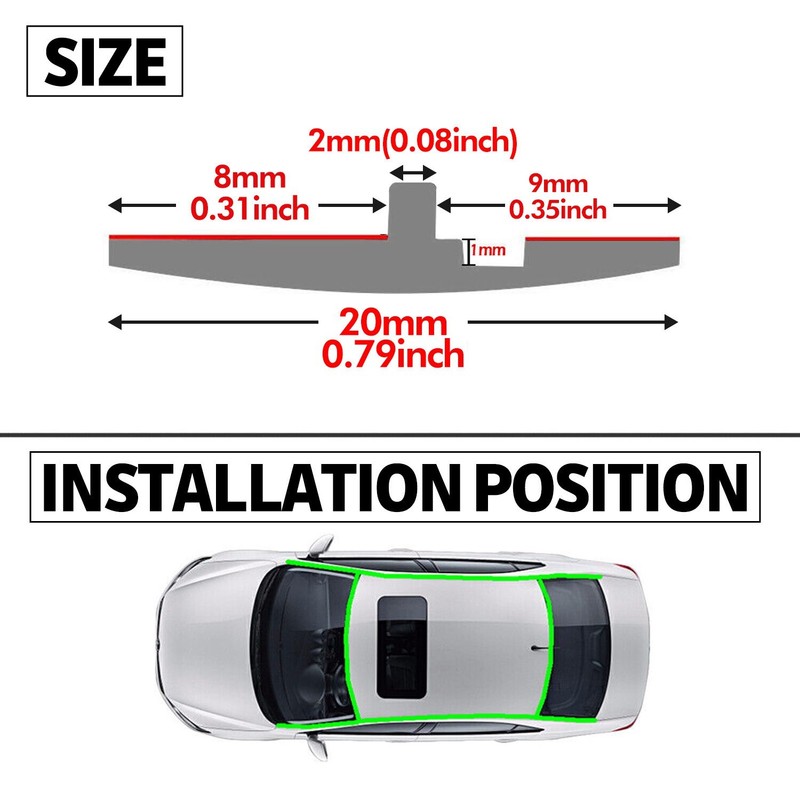 T-Shape Universal Car Sunroof Seal Car Windshield Window &sunroof Seal Strip gallery