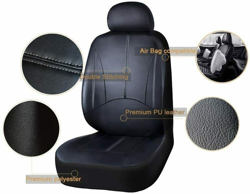 13PCS PU Leather Car Seat Cover Front Rear Protector Cushions Universal Full Set gallery