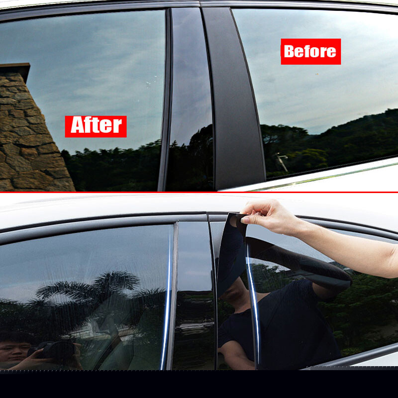 6PCS Mirror Effect Window Center Pillar Cover Trim For Toyota Corolla 2014-2018 gallery