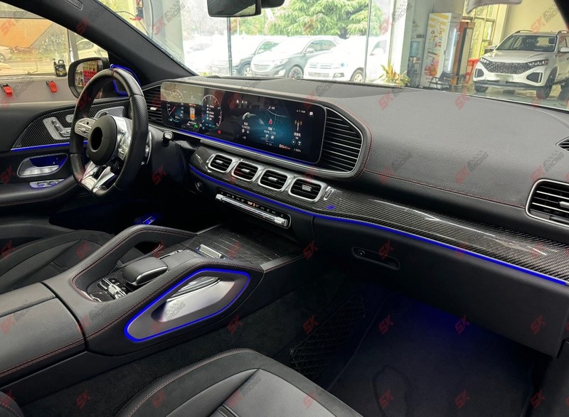 Car Inner Trim Kits For Benz S-Class GLS450 580 GLS63 AMG 2020+ Dry Carbon Fiber gallery