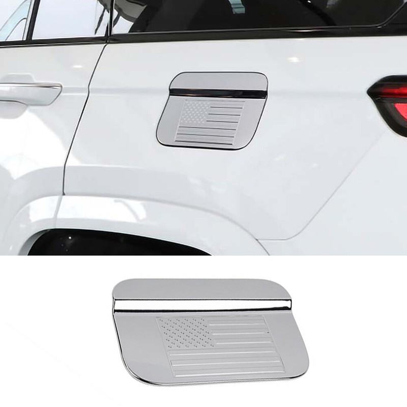 Chrome Fuel Filler Door Gas Tank Cap Cover Trim for Jeep Grand Cherokee 2021+