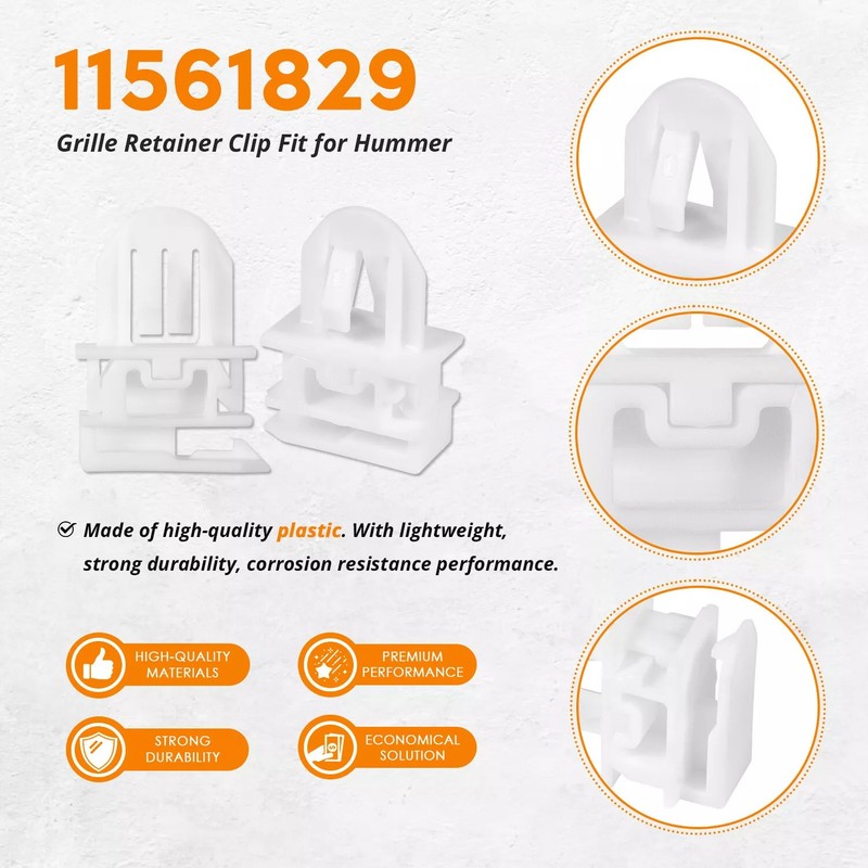 4X Grille Assembly Clip For Hummer H3 2008-2009 H3T 2010 11561829 OE Spec gallery