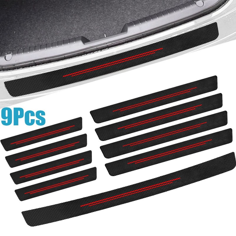 9X Door Scuff Sill Cover Rear Trunk Guard Protector Trim For Nissan Accessories