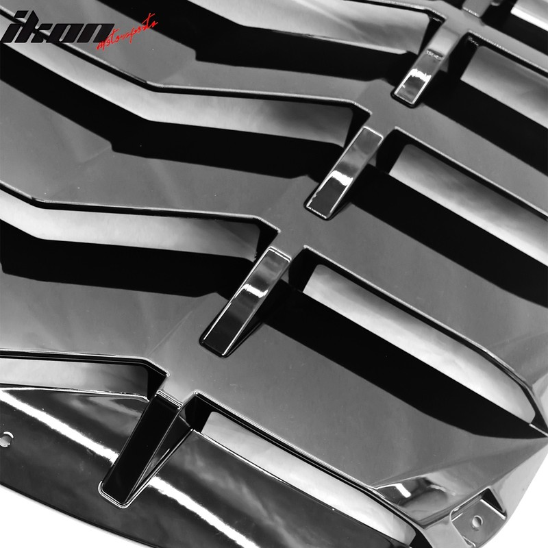 For 24-25 Mustang Coupe IKON Rear Window Windshield Louver Cover ABS Gloss Black gallery