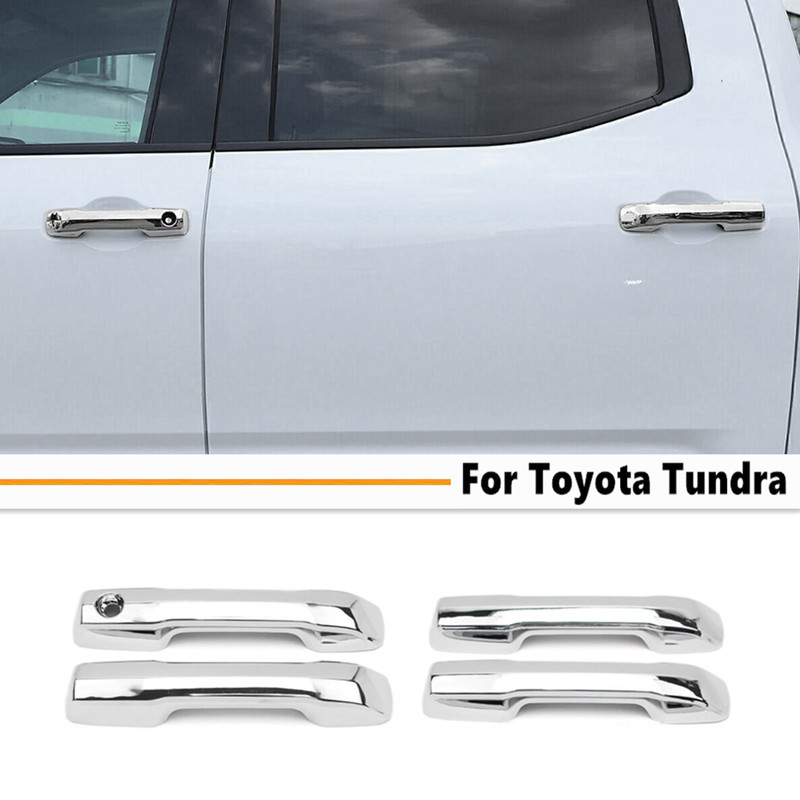 For Toyota Tundra 2022-2026 ABS Chrome Door Handle Cover Trim Overlay Cap Set 4P