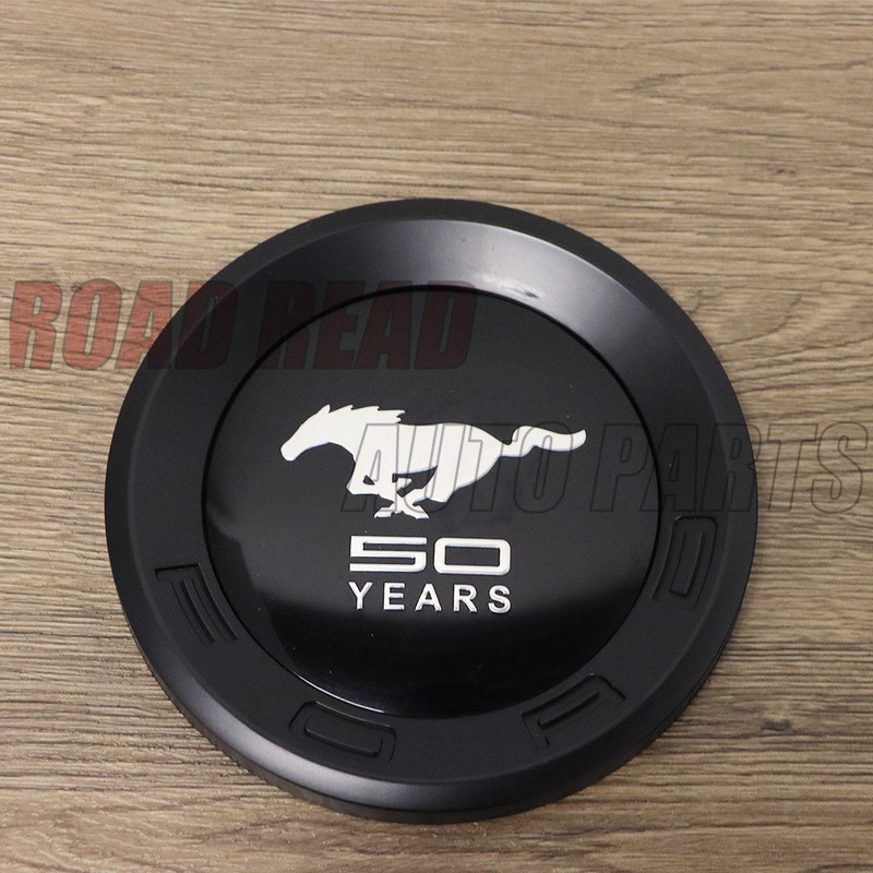 1Pc Rear Decklid Running Horse 50 Year Emblem 3D Black Badge For Mustang gallery