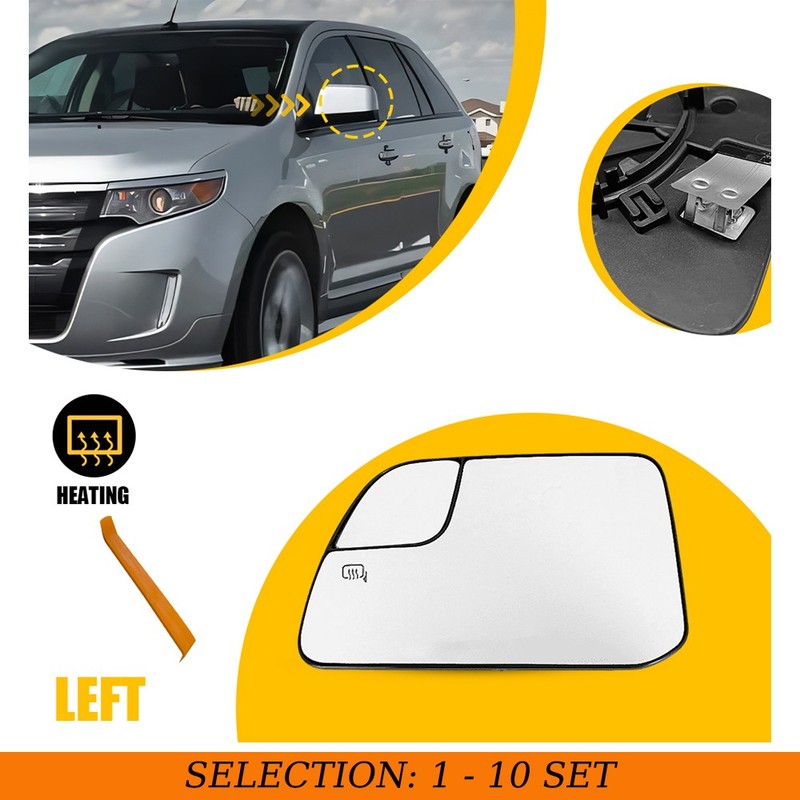 1-10PCS Left Mirror Glass Heated Fit 2011-2015 Lincoln MKX Assembly CT4Z17K707C