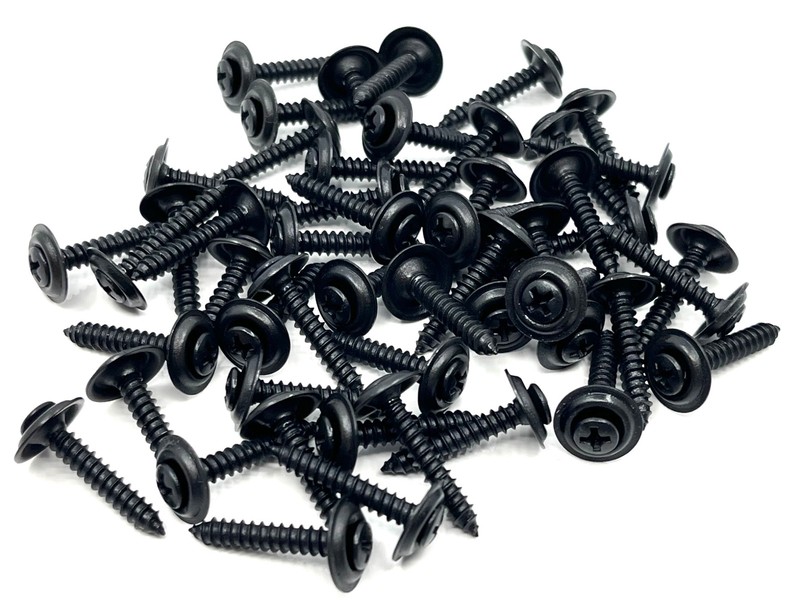 50 pcs #8 x 1 w/6 phillips oval head black finish washer panel screws fits dodge