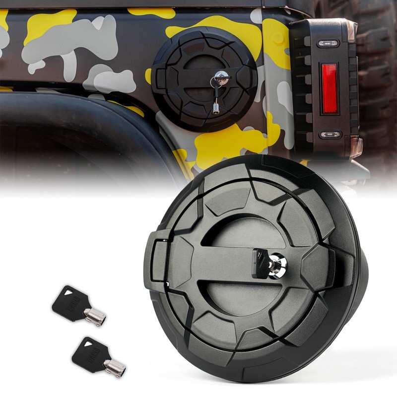Black Gas Tank Cap Fuel Filler Door Cover Locking For 07-18 Jeep Wrangler JK JKU