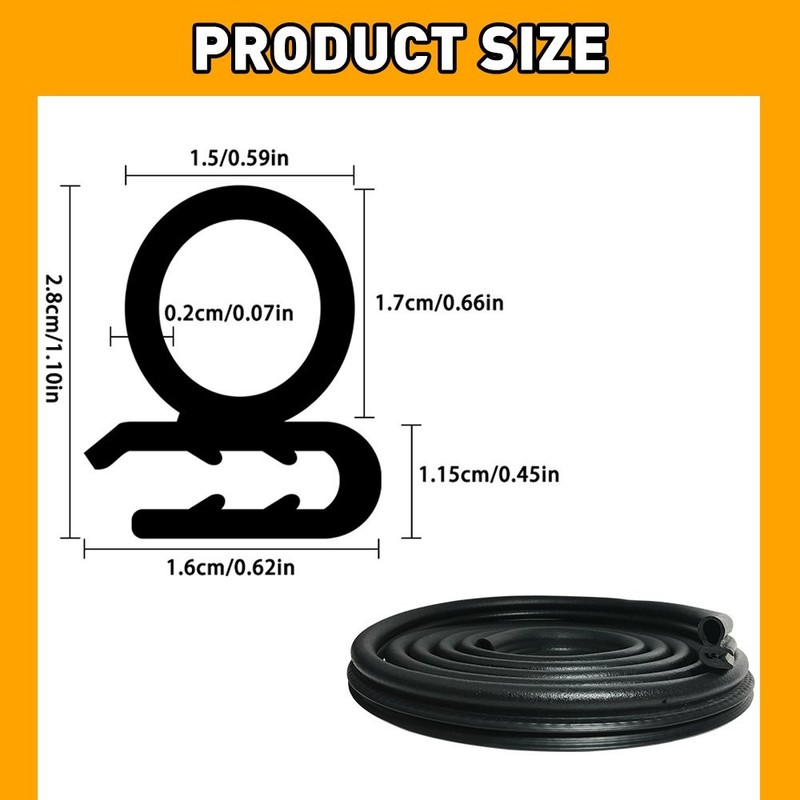 9.8FT Car Rubber Auto Seal Weather Door Strip Window Lock Trunk Hood Edge Trim D gallery