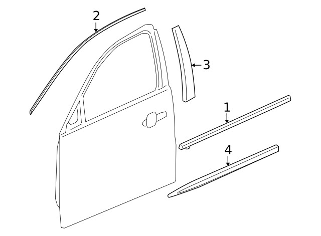 Genuine GM Bright Chrome Passenger Side Front Side Door Molding 20902218 gallery