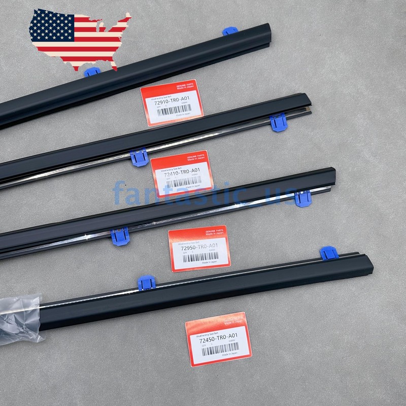 OEM 4PCS Weatherstrip Window Moulding Trim Seal Belt for Honda Civic Sedan 12-15