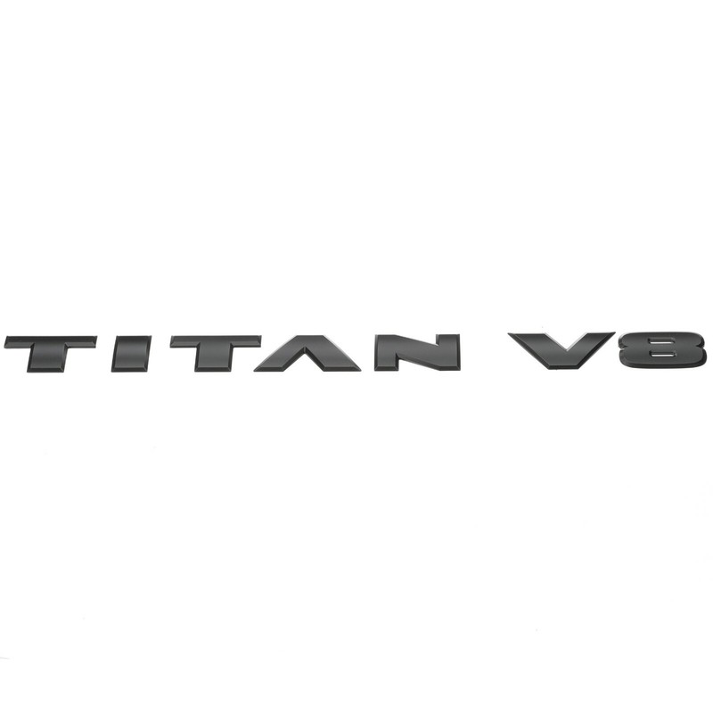 NEW OEM NISSAN TITAN MIDNIGHT EDITION BLACK DOOR EMBLEM BADGE DECAL «TITAN V8»