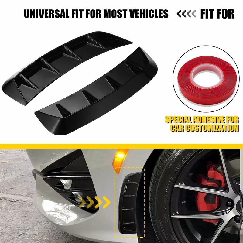 Sport Glossy Black ABS Side Fender Air Vents Wing Cover Trim Car Accessories A
