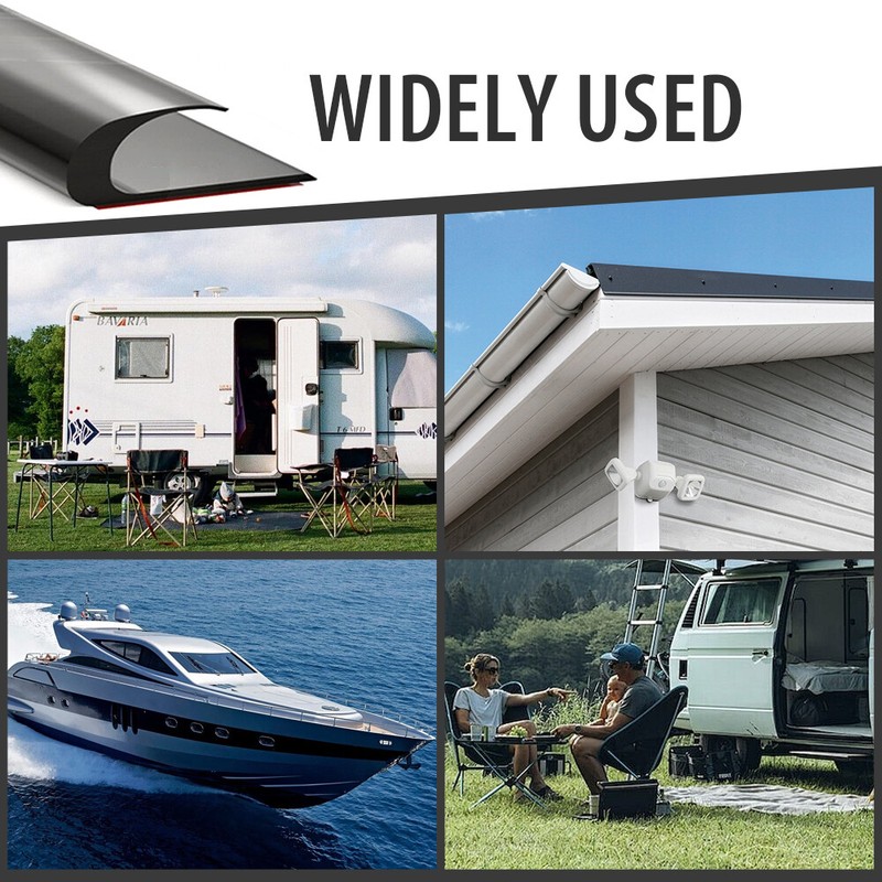 16FT RV Rain Gutter Plastic Drip Rail PVC Rain Strip Roof Rain J Shape gallery