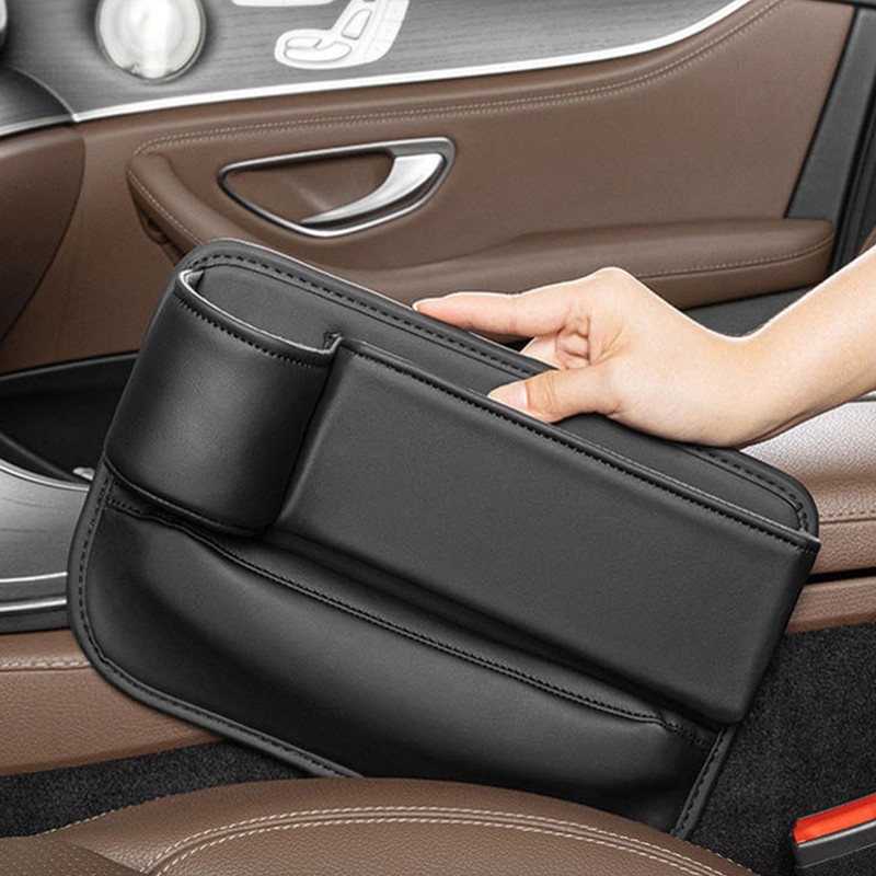 Driver Side Leather Car Seat Organizer Box Gap Storage Pocket Holder Accessories