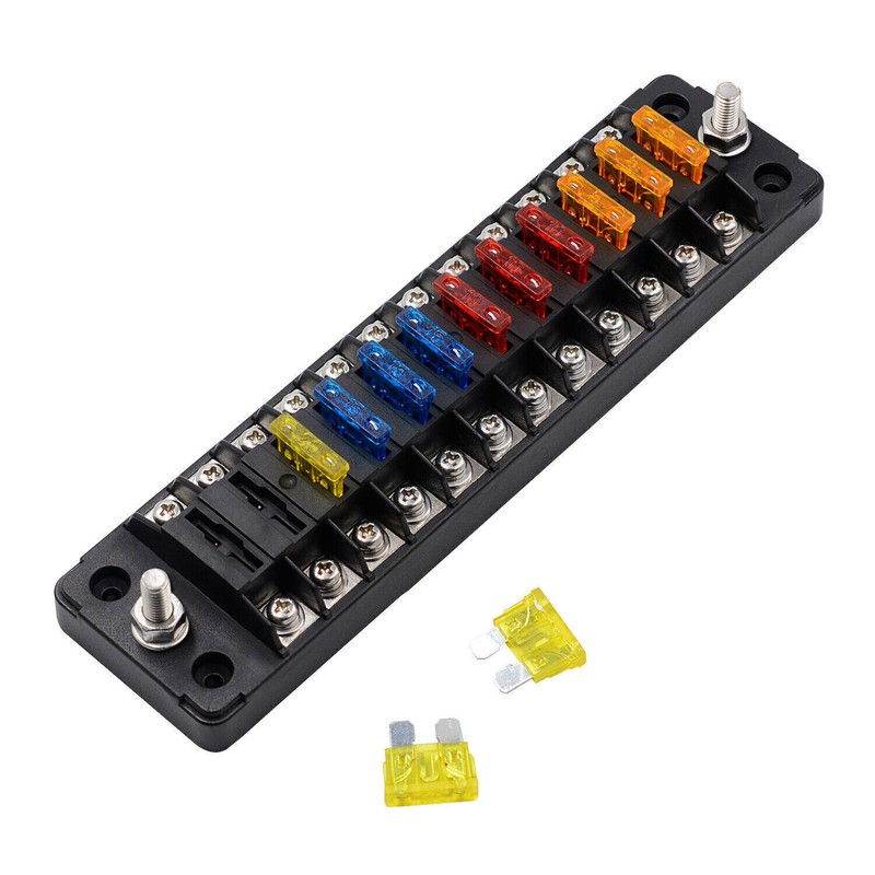 DC 12V-32V 12 Way Waterproof Blade Fuse Box Block Fit For Car Truck Marine New gallery