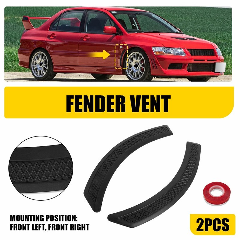For 2002-16 Mitsubishi Lancers&Old Evo Front Door Fender Vent EVO Cover Sticker.