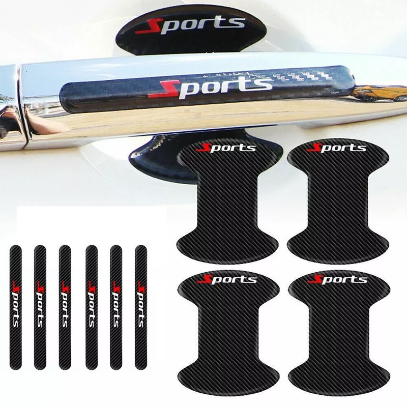 10pcs Car Door Handle Bowl Black Sticker Anti-Scratch Protector Cover Accessory