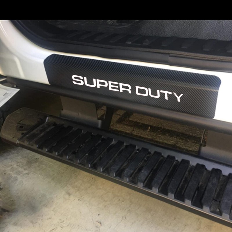 4*Carbon Fiber Leather Car Door Sill Cover Protector Sticker for Ford Super Duty