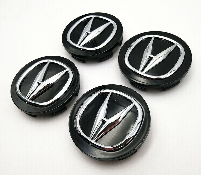 4x Black with Chrome Logo Wheel Center Hub Caps Fits For Size 69mm/2.71" gallery