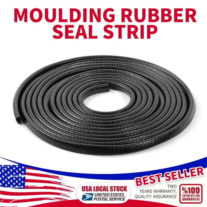 PVC Rubber Seal Strip for Sheet Metal Car Doors, Hatches, Table Corners Black