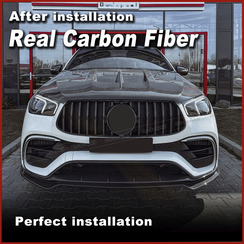 For Benz W167 C167 GLE450 GLE53 GLE63 Coupe 2020-24 Real Carbon Front Bumper Lip gallery