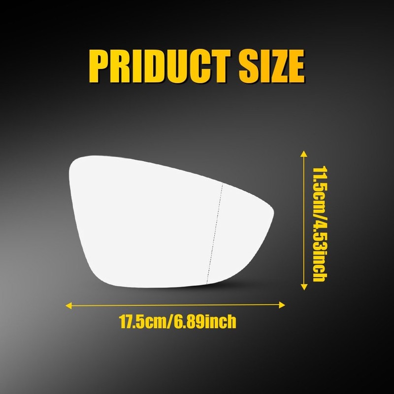 Piece of 1 Mirror Glass Heated Passenger Side RH For Volkswagen Eos 2009-2016 gallery