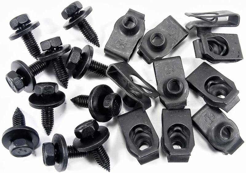 Body Bolts & U-Nut Clips M6-1.0mm x 20mm 10mm Hex 10 Each (1893/1928) #1870BB