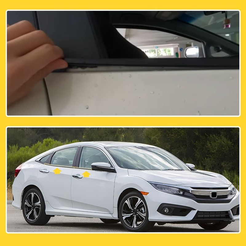 4PCS Weatherstrip Belt Window Trim Moulding Seal For Honda Civic 2016-2021 gallery
