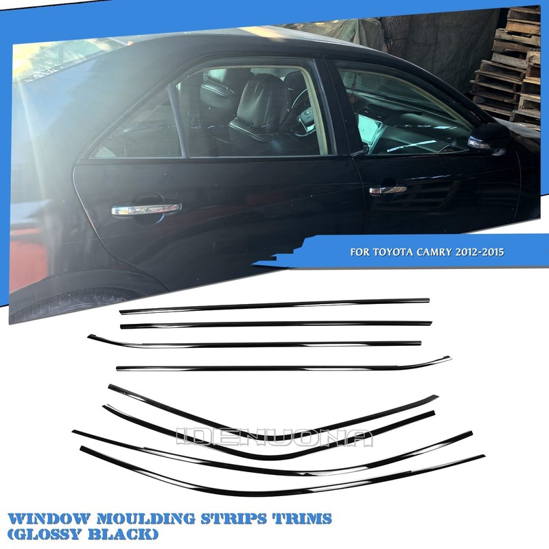 Gloss Black Window Strip Trims Weatherstrip For Toyota Camry 2012-2015 2013 2014
