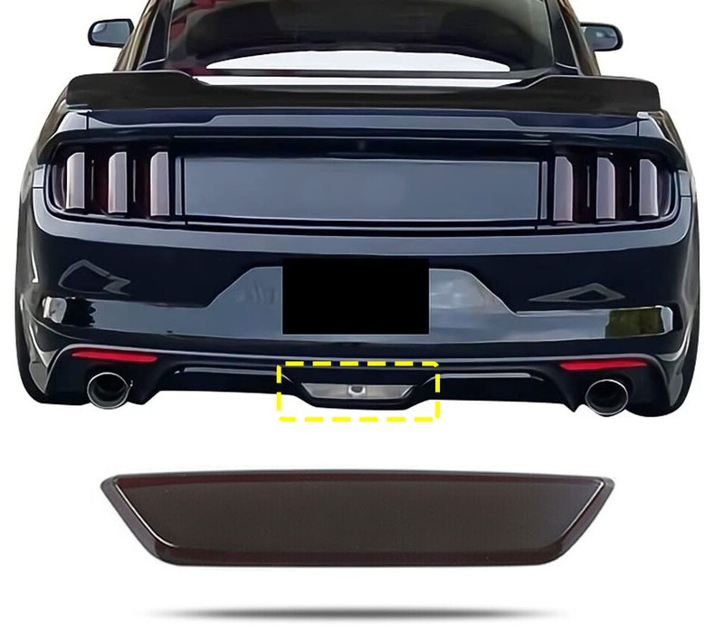 Smoked Black Rear Fog Light Lamp Trim Bezel Accessories For Ford Mustang 2015+