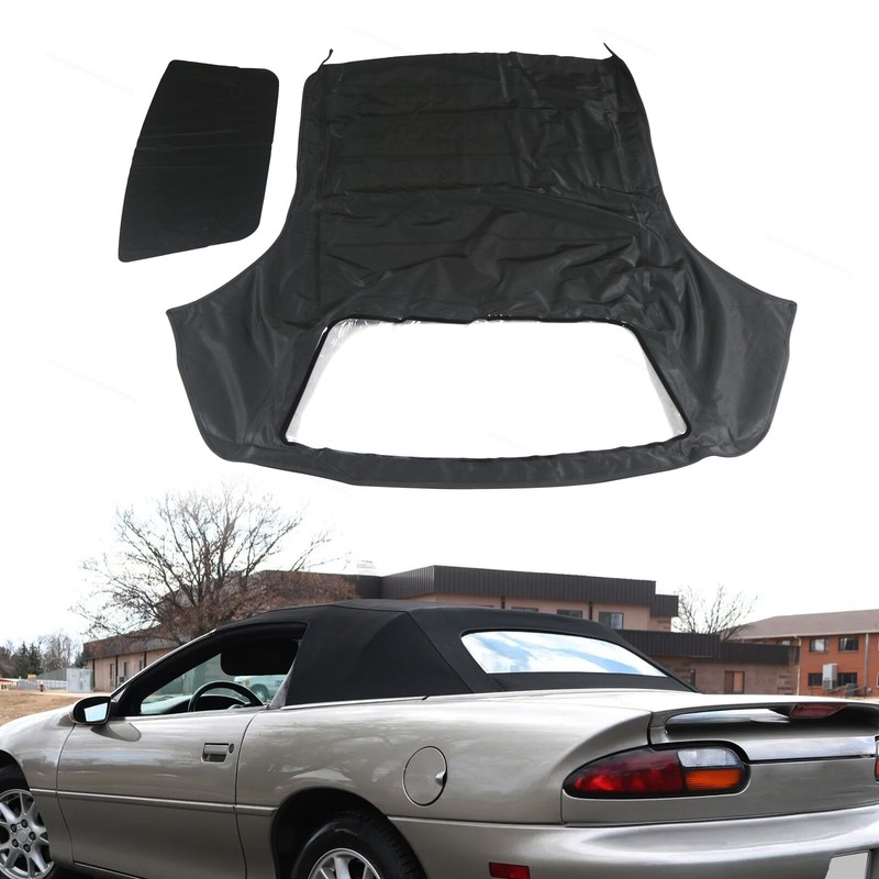 Convertible Soft Top & Plastic Window Black Fit For 1994-2002 Chevrolet Camaro