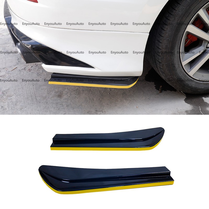 For BMW Universal Rear Bumper Lip Spoiler Splitter Diffuser Glossy Black Yellow