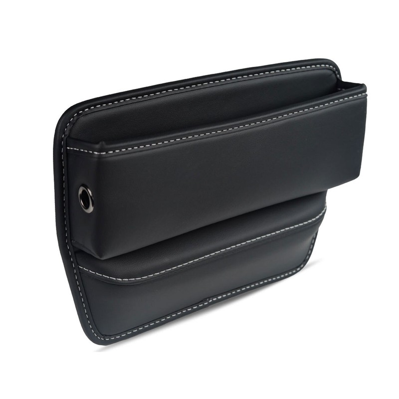 Car Seat Gap Filler Phone Holder Storage Box Organizer Accessories W/ Cable Hole gallery