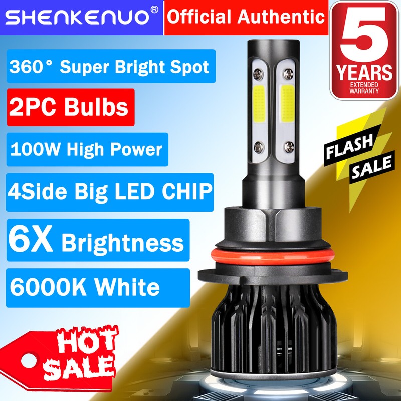 For TOYOTA Tercel 1995-1996 – 2PC LED Headlight Bulbs 9004 HB1 High Low Beam K9B