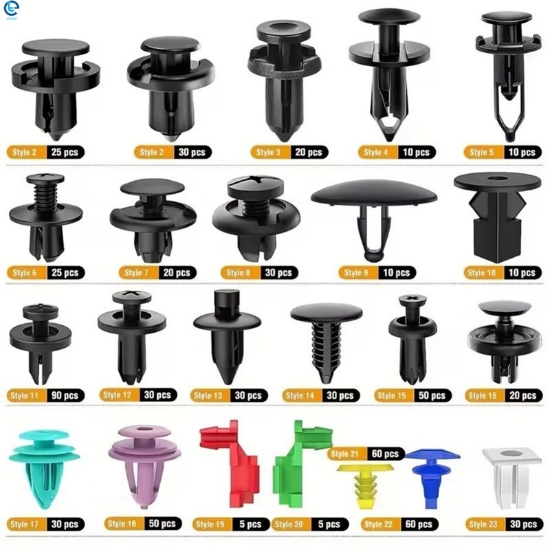 Fastener Assortment 6-10mm Plastic Holes 680*Push Retainer Multicolor Clip Auto gallery