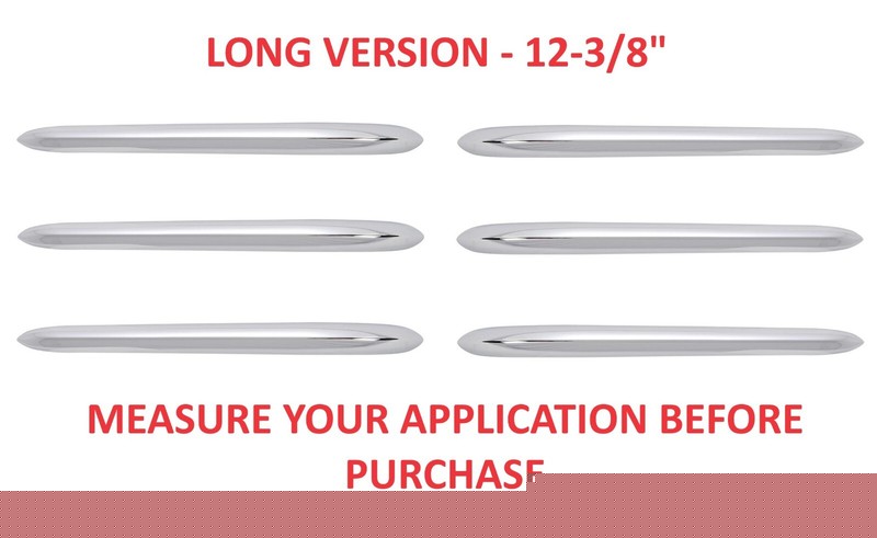 (Set/6) 12-3/8″ Chrome Fender Spears Trim Moldings For 1952-54 Mercury Monterey