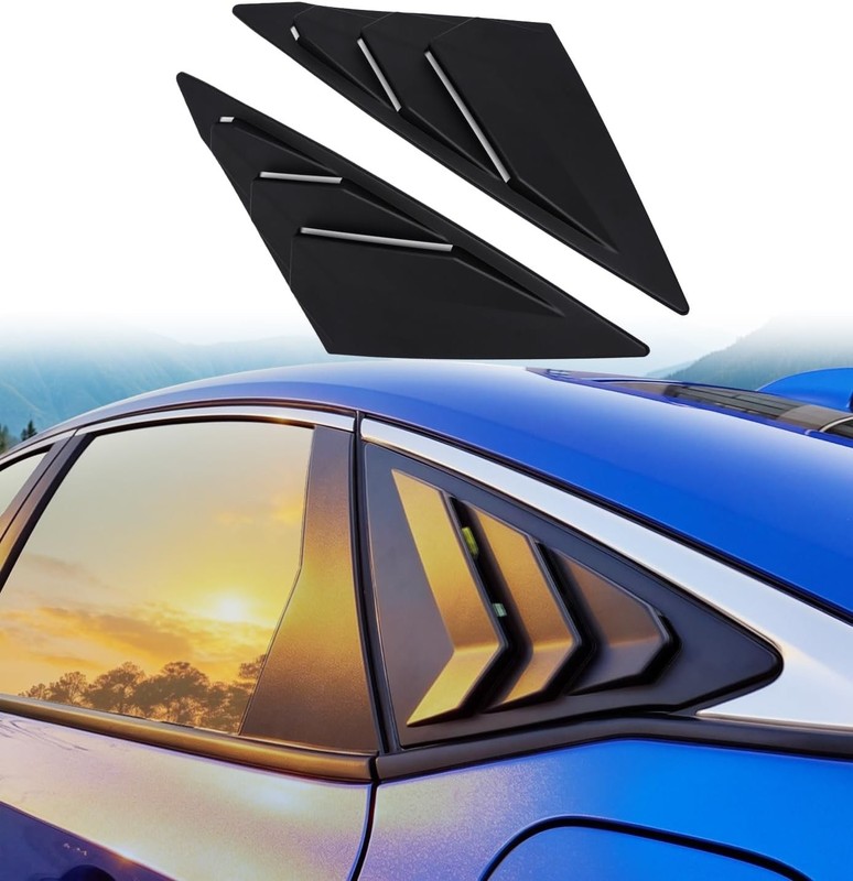 Xprite Rear Side Window Louvers for 11th Gen Civic Sedan glossy black