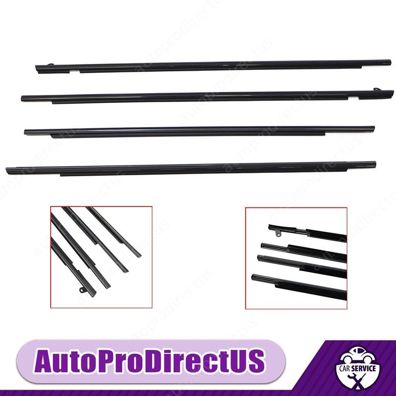4X FL FR RL RR Chrome Outside Window Moulding Weatherstrip Seal Fits Venza 09-16