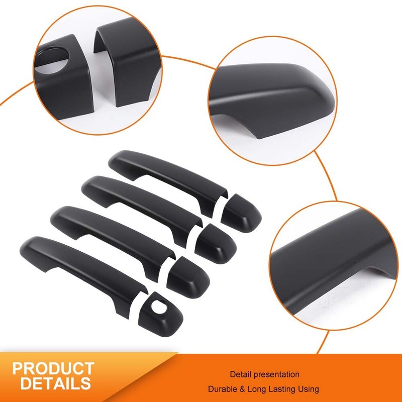 For 4Runner 2010-24 Matte Black Exterior Door Handle Shell Guards Cover Trim Kit gallery