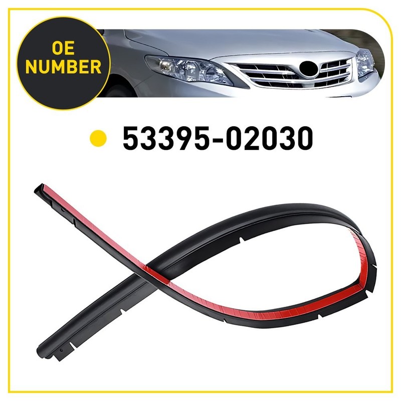 For 07-13 Corolla Hood Rubber Sealing Strip 53395-02030 Front Weatherstrip 1-3X gallery