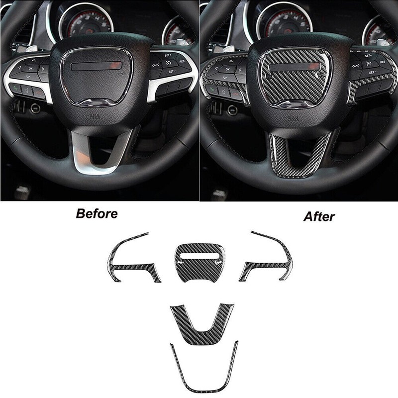 13Pcs Carbon Fiber Full Interior Set Cover Trim For Dodge Challenger 2015-2022 gallery