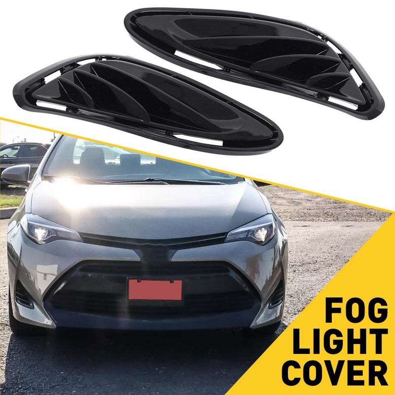 2PCS Front Bumper Fog Light Lamp Cover Set Fit for 2017 2018 2019 Toyota Corolla