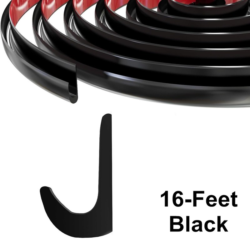 RV J-Shape 1/2Inch Rain Gutter Motorhome Drip Rail Trim Strip with Self-Adhesive