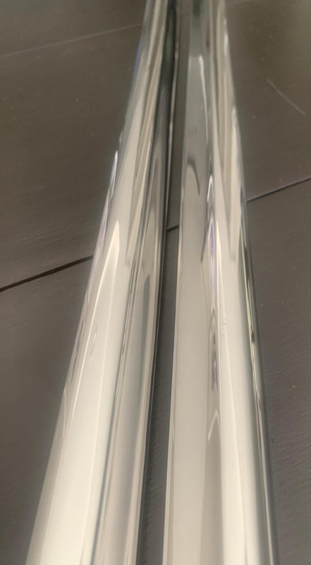 1957 CHEVROLET BEL AIR FENDER MOLDING TRIM, LH, RH, REFURBISHED, POLISHED (129)