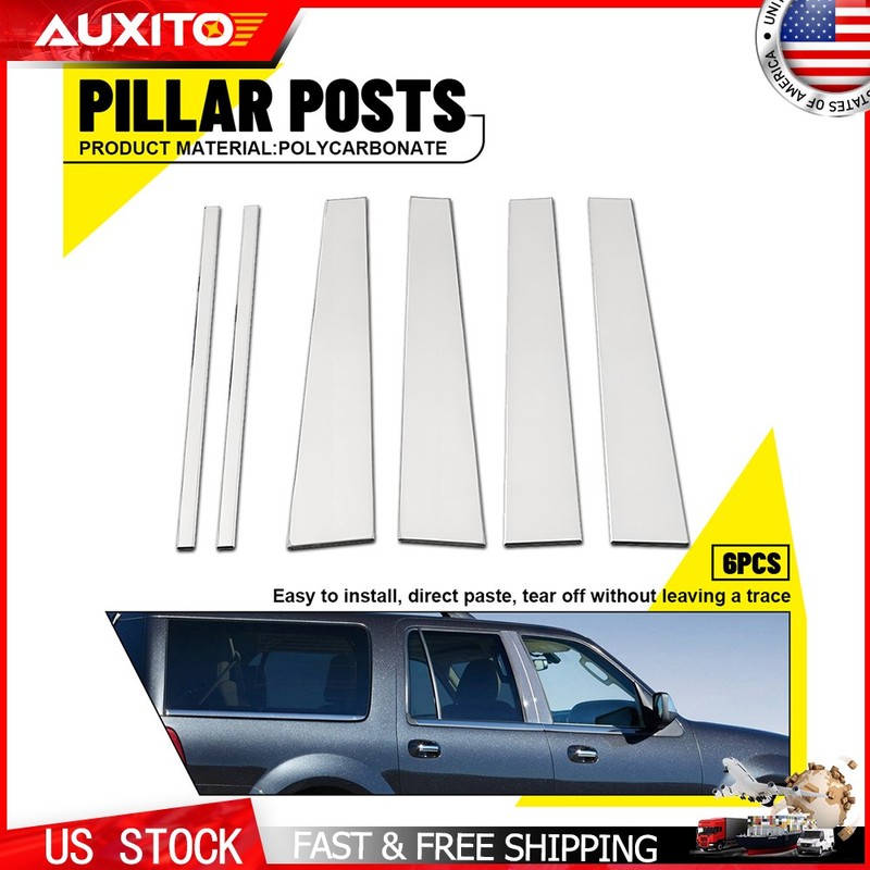 Stainless Steel Chrome Pillar Post Covers 6PCS For 97-17 Expedition Navigator
